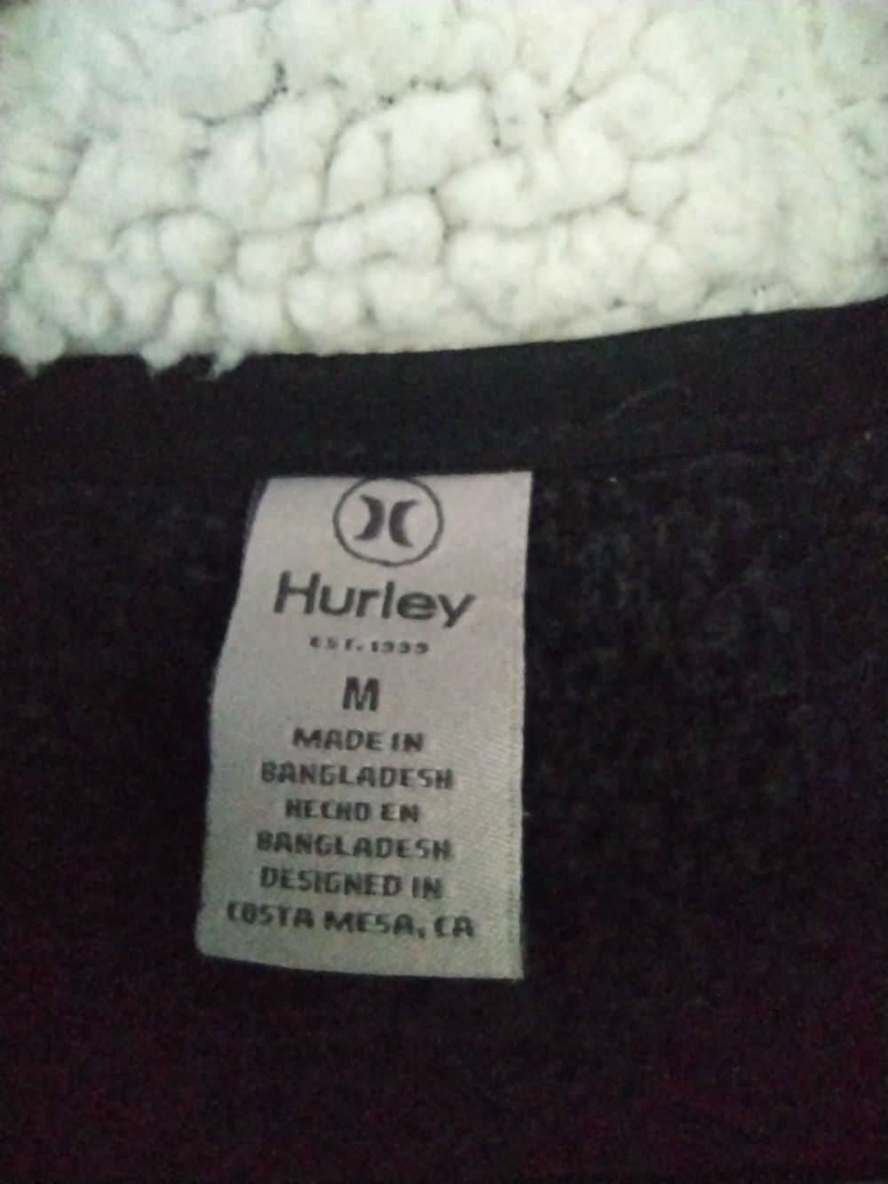 Hurley Women's Charcoal Black Sherpa-Lined Zip Hoodie - Picture 2 of 4